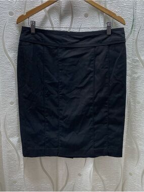 RW&CO. Pencil Skirt Womens 12 Black Excellent Wool Blend Tailored Officecore